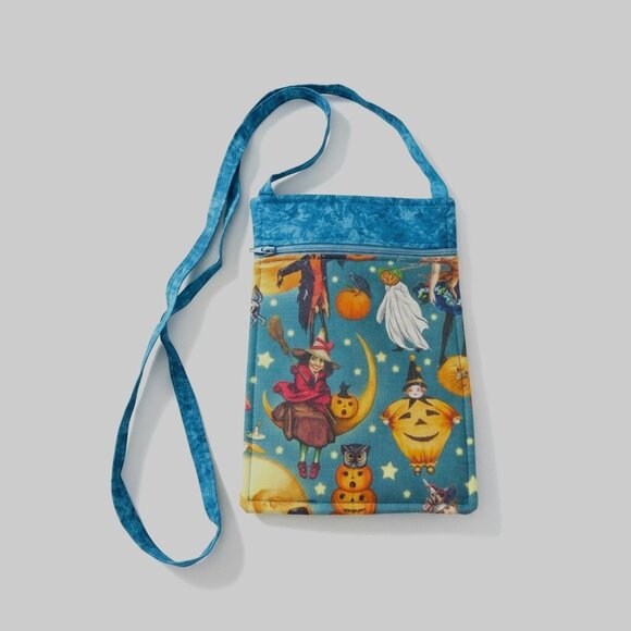 Witchy-Themed Handcrafted Crossbody Bag Zipper Closure Halloween - Picture 3 of 10